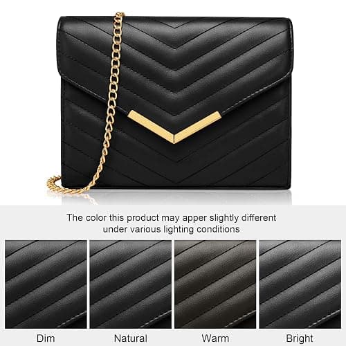 KKXIU Clutch Purses for Women, Evening Bag for Party Wedding Prom Bridal | Formal Handbag for Lady, Crossbody Shoulder Envelope Bag, Detachable Metal Chain, Foldover Bag thumbnail 3