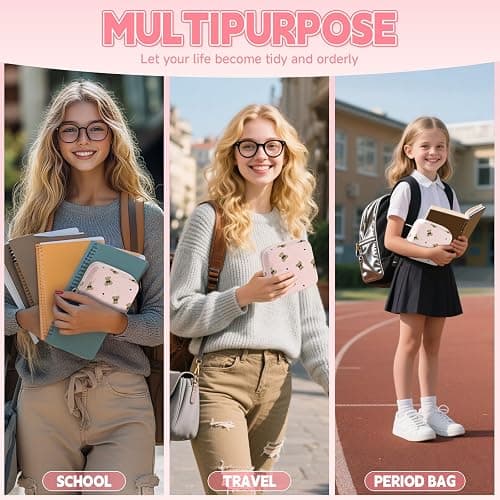 Desing Wish 2 Pcs Sanitary Napkin Storage Bags Women Girls Period Bag Feminine Period Pouch Portable Small Items Travel Organizer Storage Pouch for Teen Ladies Gifts Women thumbnail 5