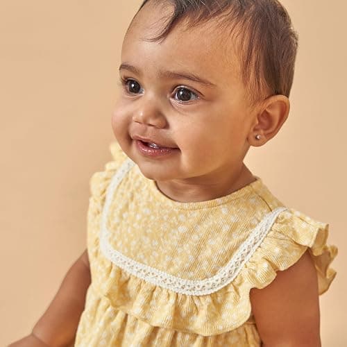 Modern Moments by Gerber Baby Girls' Lace Ruffle Bubble Romper thumbnail 3