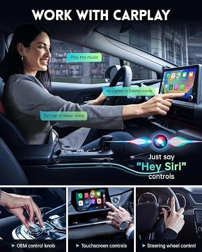 Wireless CarPlay Adapter for Apple iPhone iOS 10+ & Cars from 2015+, Mini Edition, Converts Factory Wired to Wireless CarPlay Dongle Plug & Play (Brushed Cobalt Blue) thumbnail 4