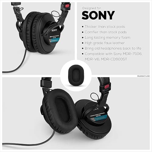 Brainwavz Replacement Earpads for Sony MDR 7506 Headphones - Quality Vegan Leather, Memory Foam Comfort, Long Lasting & Durable, Also Works with Headphones Like Steelseries Arctis, ATH-M50X & More thumbnail 3
