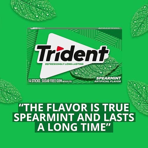 Trident Spearmint Sugar-Free Chewing Gum, Bulk, 24 Packs of 14 Pieces (336 Total Pieces) thumbnail 11
