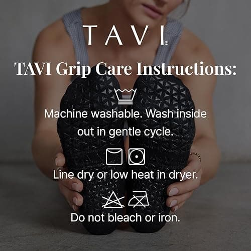 TAVI NOIR Kai Fashion Crew Grip Socks, Small, Heather Grey thumbnail 4