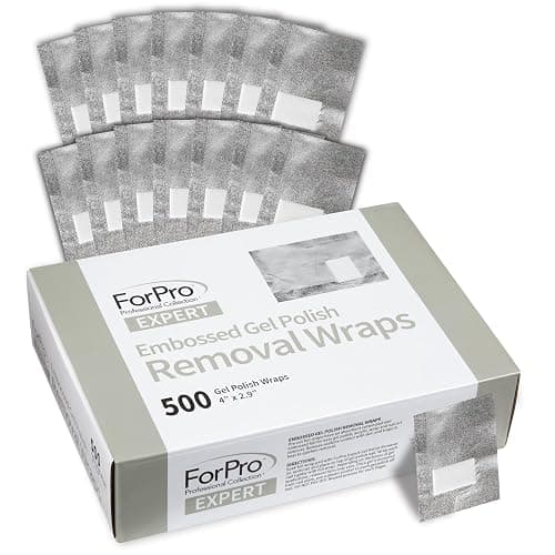 ForPro Professional Collection Expert Embossed Gel Polish Removal Wraps, Pre-Cut with Cotton Pad, Remove Gel Polish, Acrylics, & Nail Art, 4" L x 2.9" W, 500-Count - Image 1