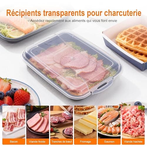 GRIFEMA Boite Jambon Conservation Frigo, 3 Pièces Boite a Jambon pour Refrigerateur, Sans BPA, Empilable, Économie D'espace, Boite Charcuterie Frigo pour Congélateur, Micro-Ondes et Lave-Vaisselles thumbnail 4