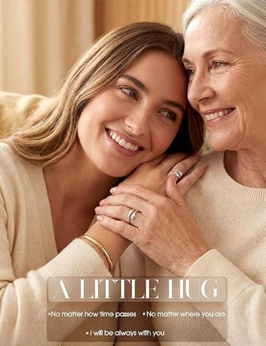 YADOCA 925 Sterling Silver Hug Ring for Women Girls Daughter Granddaughter | Adjustable Hope Love Heaven Promise Friendship Rings Birthday Gifts for Mom Wife Sister Things Teen Girl Gifts Trendy Stuff thumbnail 2