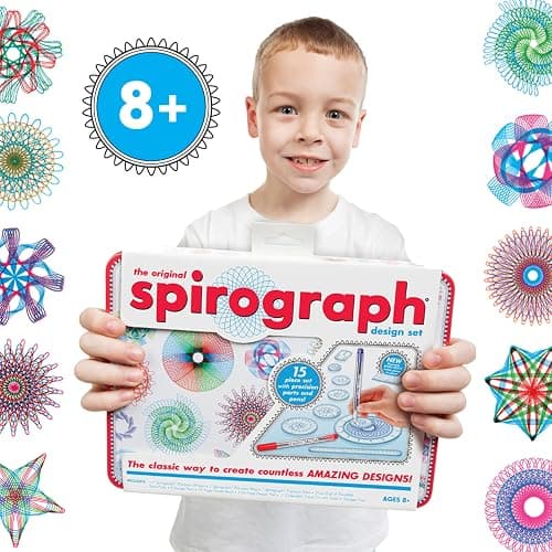 Spirograph Design Set Collectors Tin – Arts and Crafts, Kids Toys, Art Supplies, Craft Supplies, Drawing Kit, Spiral Art, Classic Gear Design Kit, Pens, Design Sheet Included, Ages 8 and Up thumbnail 5