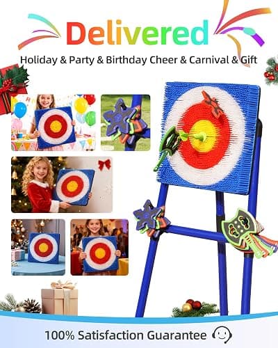 Axe Throwing Game for Backyard with Bristle Target & 12 Throwing Axes Set, Indoor & Outdoor Games for Adults, Kids & Family, Yard Games Toys, Axe Throwing Target,Dart Board,Carnival Games(Blue) thumbnail 9