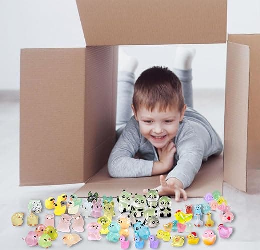 SparkleFab Mini Resin Animals Variety Pack 200 Pcs Luminous Tiny Animals Bulk Glow in The Dark for Dollhouse Fairy Garden Miniatures with Tiny Ducks to Hide Around The Home thumbnail 4