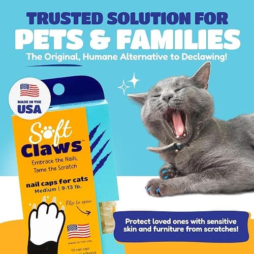 Soft Claws Nail Caps for Medium Cats – (40 Caps, Pink) - Veterinarian-Developed | Protects Furniture & Skin - Easy to Apply, Long-Lasting Anti-Scratch Soft Cat Claw Covers thumbnail 2