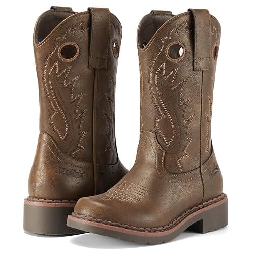 Rollda Boys Cowboy Boots Kids Western Boots Square Toe Girls Cowgirl Boots for Toddler/Little Kid/Big Kid thumbnail 6