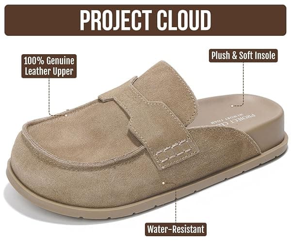100% Genuine Leather Slip On Womens Clogs - Fall Mules for Women 2026 | Plush & Soft Insole with Arch Support for Comfort; Non Slip Mules & Clogs for Women Footwear; Water Resistant Women Shoes thumbnail 2