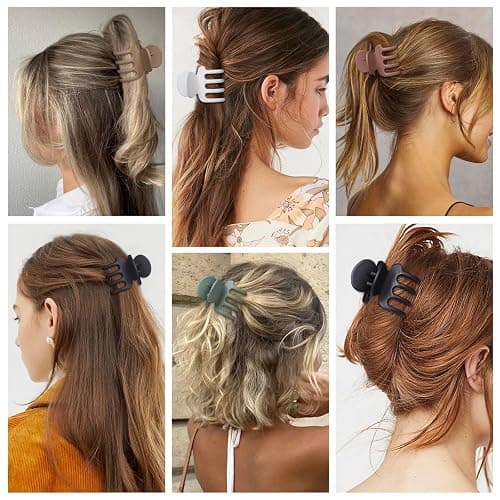 USDNICE 6 Pcs Hair Clips Small Claw Clips for Thin Hair Medium Matte Non-slip Hair Accessories for Women and Girls (Brown) thumbnail 6