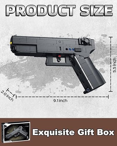 Nueris 1:1 G18 Building Blocks Gun Sets - 336 PCS Model Guns Collection Toy Building Bricks Sniper Set Shootable - Simulation Militarily Toy Lovers for Kids and Adults Gifts thumbnail 3