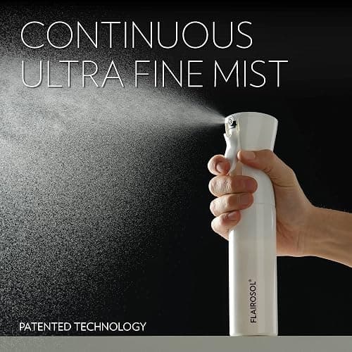 FLAIROSOL - The Original, Spray Bottle for Hair, Plants & More, Continuous Mister, Ultra Fine Water Mist, 10.1oz/300ml, Clear Bottle - Black Print thumbnail 3
