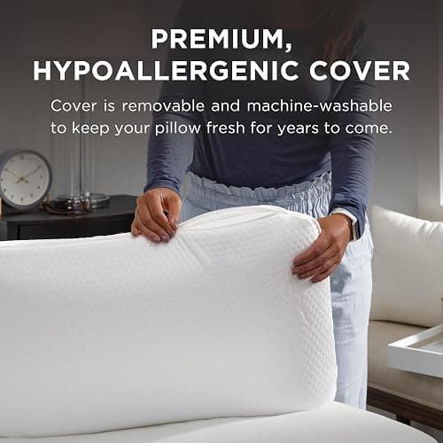 Tempur-Pedic Memory Foam Symphony Pillow Luxury Soft Feel, Standard, White thumbnail 12