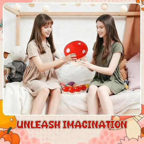 Fanfanwin 5 Pcs Mushroom Plush Pillow, 12 Inch 1 Large Mushroom Plush Pillow with 4 Small Stuffed Animals Hugging Room Decor Gift for Valentine thumbnail 5