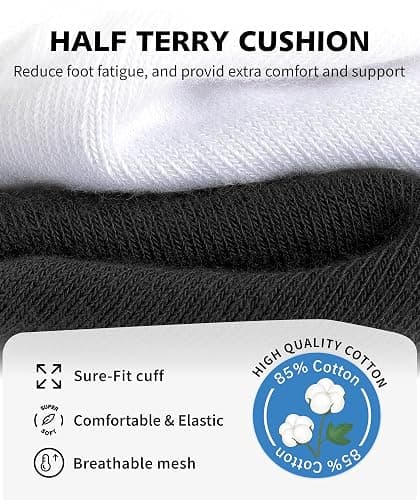 CLOSEMATE 10 Pairs Comfortable Ankle Socks for Men Women Casual Non Slip Cotton Low Cut Short Socks Thin thumbnail 4