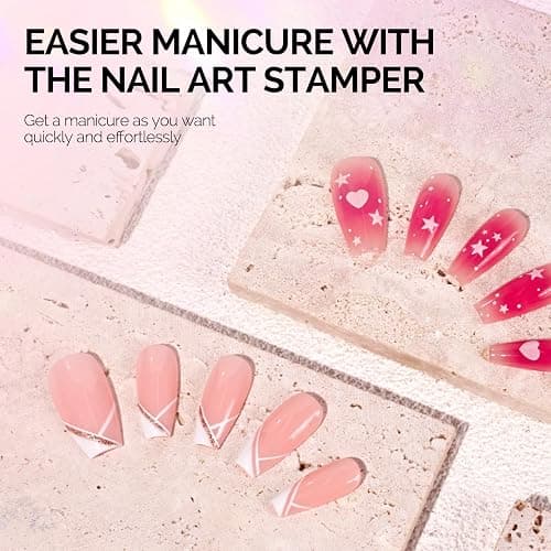 MelodySusie French Nail Stamper Kit, French Tip Tool, 4PCS, Clear | 2 Clear Silicone Stampers, 2 Scrapers, Secure-Fit Heads, French Manicure Stamp, Nail Stamp, DIY Manicure, Home & Salon thumbnail 7