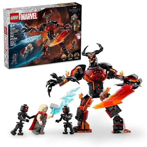 LEGO Marvel Thor vs. Surtur Construction Figure, Buildable Thor Super Hero Toy for Kids, Marvel Action Figure Playset with 3 Minifigures, Marvel Gift for Boys and Girls Ages 8 and Up, 76289 - Image 1