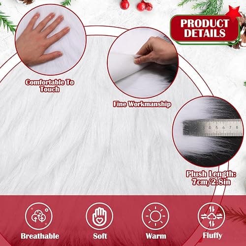 Jexine 16 Pcs Faux Fur Fabric 10 x 10 Inches Fluffy Faux Fur Squares Patches White Fabric Shaggy Cuts for Decoration DIY Crafts Sewing Cushion Chair Cover thumbnail 3