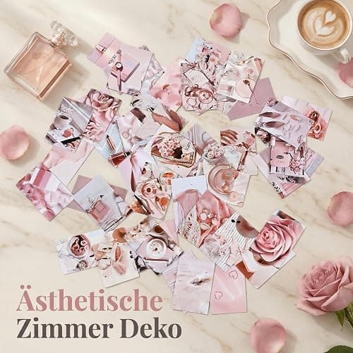 Volumoon 50 PCS Pink Aesthetic Wall Collage Kit, Vintage Trendy Coquette Posters, Cute Collage Picture Set, Clean Girl Room Decor for Teen Girls Bedroom Dorm Wall Art thumbnail 3