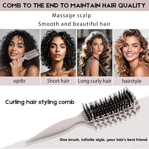 Curly Hair Brush Candybrush Curl Defining Brush for Detangling Shaping and Defining Curls for Women, Men, Wet & Dry Hair (Black) thumbnail 4