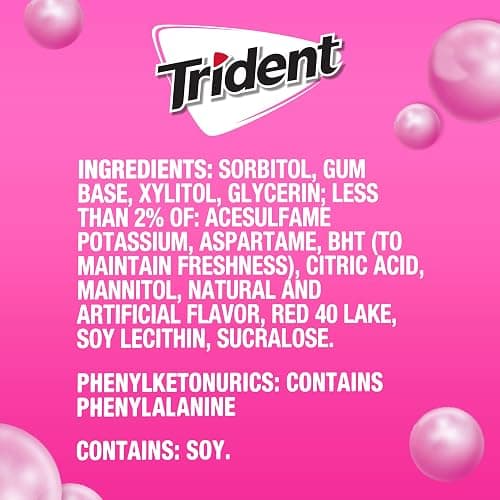 Trident Bubblegum Sugar-Free Gum, 3 Packs of 14 Pieces (42 Total Pieces) thumbnail 8