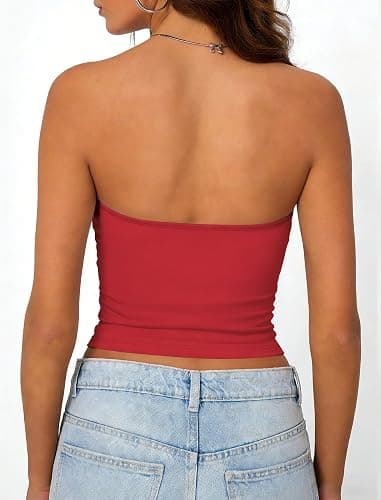 Matunana Womens Tube Tops Summer Crop Cute Y2K Strapless Backless Basic Bandeau 2026 Trendy Going Out Vacation Outfits thumbnail 6