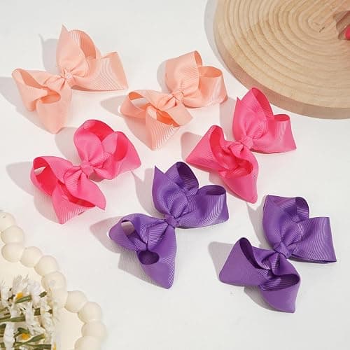 CÉLLOT 40PCS 4.5 Inch Hair Bows for Girls Toddler Hair Accessories in Pairs | Grosgrain Ribbon with Alligator Clips for Baby Girls Toddlers Kids | Back to School | Easy to Use Non-Slip thumbnail 3