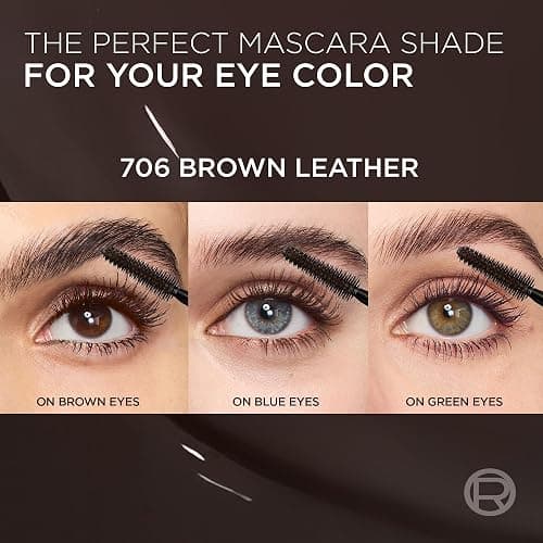 L'Oreal Paris Voluminous Panorama Chromatic Mascara, Volumizing and Lengthening Brown Mascara, Longwear, Smudge-Resistant and Washable, 705 Brown Leather thumbnail 4