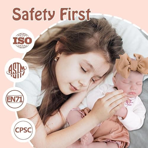 Milidool Lifelike Reborn Baby Dolls-20 inch Sleeping Realistic Newborn Baby Dolls, Soft Cloth Body with Feeding Toy for Kids Age 3 + thumbnail 4