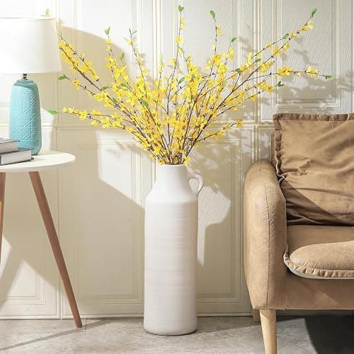 Mitt&Ditt Tall Floor Vase with Handles, 22.8 inch Large Flower Vase, Boho Decorative Pampas Grass Vases, Modern Ceramic Vase for Home Decor, Living Room, Table (White) thumbnail 4
