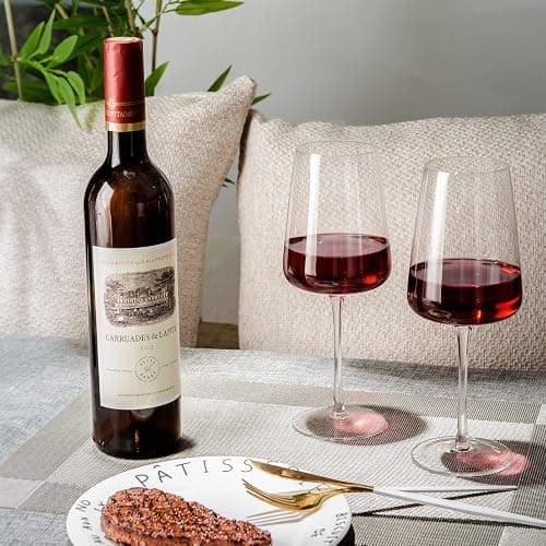 BACLIFE Hand Blown Red Wine Glasses Set of 4 – Premium Crystal Wine Glasses With Long Stem,19 oz – Unique Gift for Mother's Day, Wedding, Birthday – Ideal for Restaurants,Home Bar thumbnail 5