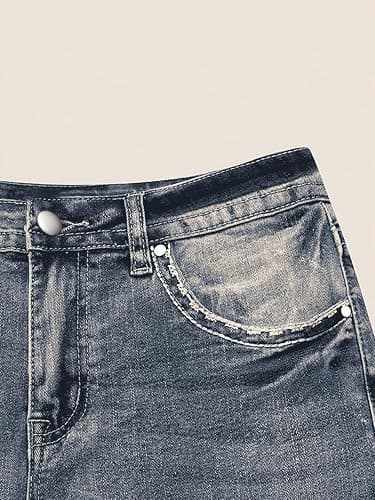 Flamingals Boot Cut Jeans for Women Trendy Stretch Jeans Butt Lifting Tummy Control Denim Pants Sea Blue 2XL thumbnail 4