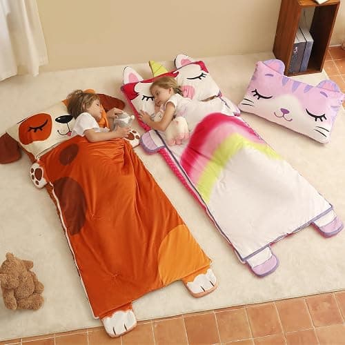 Rabtero Kids Sleeping Bag, Toddlers Nap Mat, Girls Sleeping Mat for Daycare Preschool, Slumber Bag, Pillow, Blanket 3 in 1 thumbnail 6