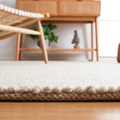 SAFAVIEH Natura Collection Runner Rug - 2'3" x 9', Beige & Ivory, Handmade Wool Blend, Textured Design, Ideal for Living Room, Bedroom, Dining Space (NAT425B) thumbnail 6