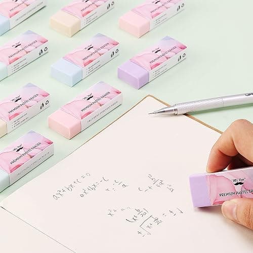 Mr. Pen- Pencil Eraser, 10 Pack, Pastel Colors | Large Latex Free Vinyl Block Erasers for School, Office, Art Sketching, Homework, Exams, Clean Smudge-Free Correction thumbnail 8