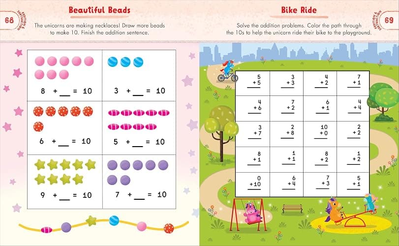 Kindergarten Activity Book Unicorns: 75 Games to Practice Early Reading, Writing, and Math Skills (School Skills Activity Books) thumbnail 4