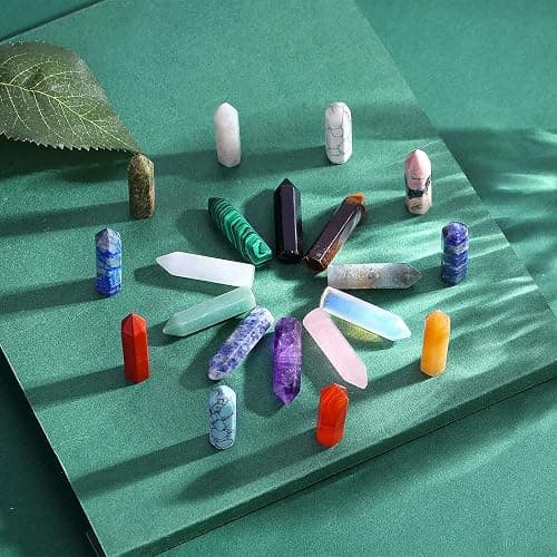 QINJIEJIE 20 PCS Healing Crystals Stones Sets Wands Bulk Natural Pocket Amethyst Crystal Rose Quartz Assorted Pointed Reiki Gemstones Polished Energy Meditation Chakra Christmas Gift Stocking Stuffers thumbnail 2