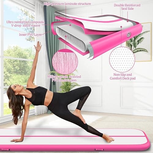 Air Mat Tumble Track, Gymnastics Mats Tumbling Track with Electric Air Pump for Home Use Cheerleading Training Kids Gym Yoga thumbnail 2