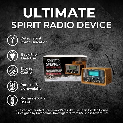 Sinister Speaker Spirit Box – Dual EVP Recorder & Bluetooth Ghost Box | Paranormal Activity Detector with AM/FM/SW Sweep | Vintage-Inspired Design thumbnail 6
