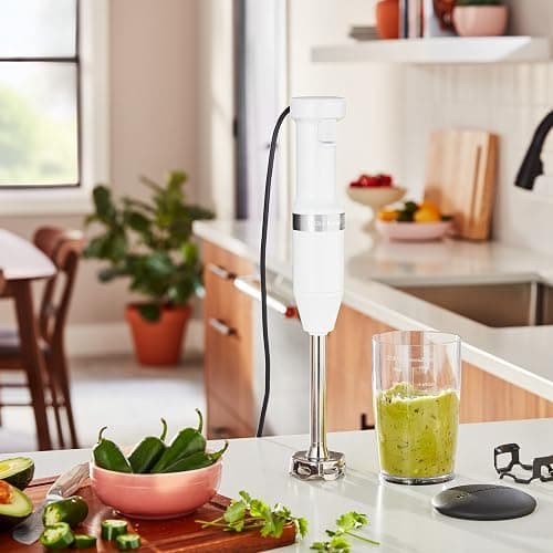 KitchenAid Variable Speed Corded Hand Blender, KHBV53, White | Removable 8" Blending Arm, Blending Jar with Lid, BPA-Free Material, Blends Smoothies, Shakes, Soups thumbnail 5