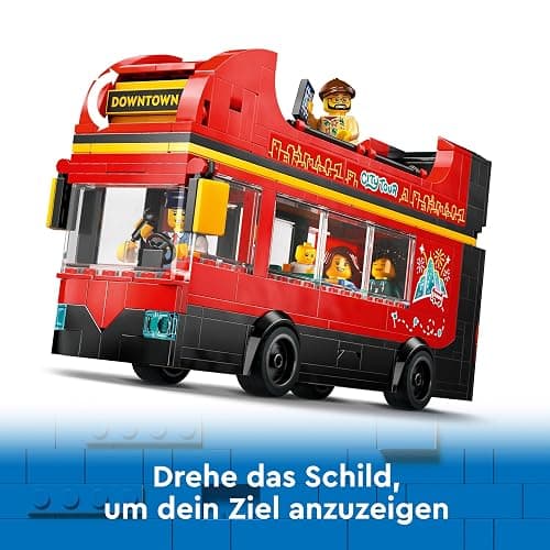 LEGO City Doppeldeckerbus, Doppeldecker Spielzeug-Bus, Fahrzeug-Spielset für Mädchen und Jungen ab 7 Jahren, enthält 5 Figuren, darunter auch EIN Baby im Kinderwagen 60407 thumbnail 6