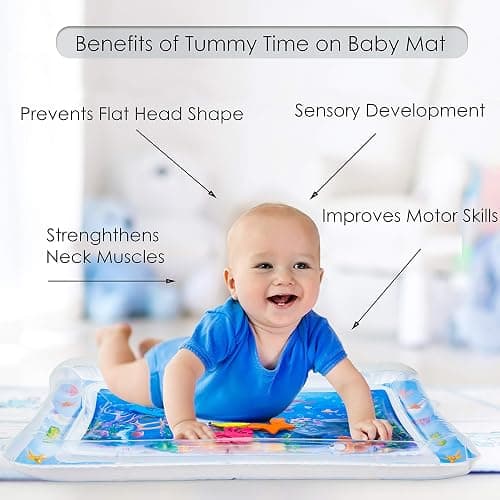 Splashin'kids Inflatable Tummy time Premium Water mat Infants and Toddlers is The Perfect Fun time Play Activity Center Your Baby's Stimulation Growth thumbnail 5