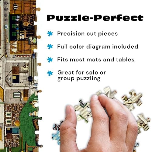 Buffalo Games – Charles Wysocki The Farm 500 Piece Jigsaw Puzzle for Adults -Challenging Puzzle Perfect for Game Nights - Finished Size is 21.25 x 15.00 – Precision-Cut Pieces, Beautiful Artwork thumbnail 4