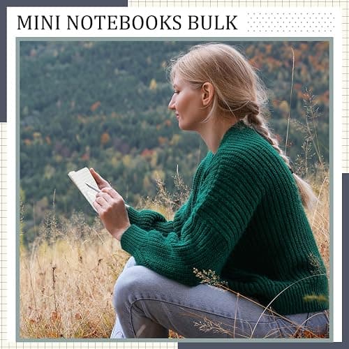 Qeeenar 60 Pcs Pocket Notebook Mini Journal Bulk, 2.5" x 4" Kraft Paper Small Lined Notepads Softcover Cute Memo Diary Subject Notepads for Kids Student Back to School Supplies(Black) thumbnail 4