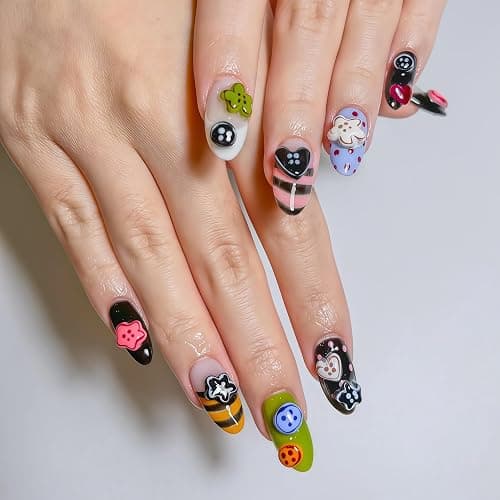 3D Buttons Gel Nail Art Mold Silicone Tools Nails Women DIY Manicure Design Multiple Shapes Button Small Model Resin Buckle Gel Molds for Accessories Supplies thumbnail 5