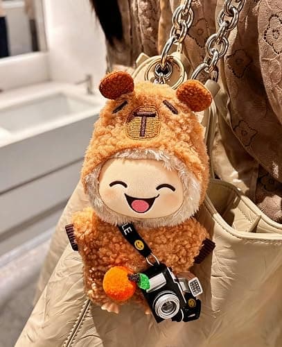 3-Piece Knit and Plush Doll Outfit Set for 17cm Collectibles - Plush Bear Hoodie Set (Hoodie+Outfit+Camera) - No Doll Included thumbnail 6