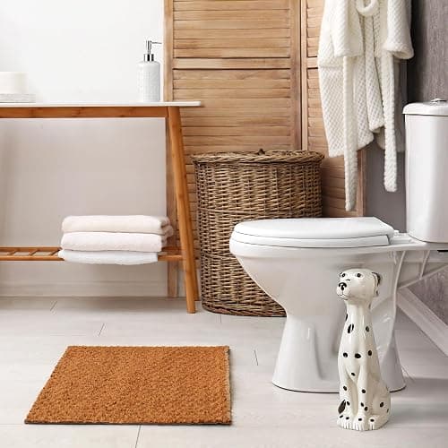 Allure Home Creation Dalmatian Dog White & Black 2-Piece Ceramic Toilet Brush Holder w/White Plastic Handled Scrub Brush, 9.4” x 5.3” x 16.7” thumbnail 2